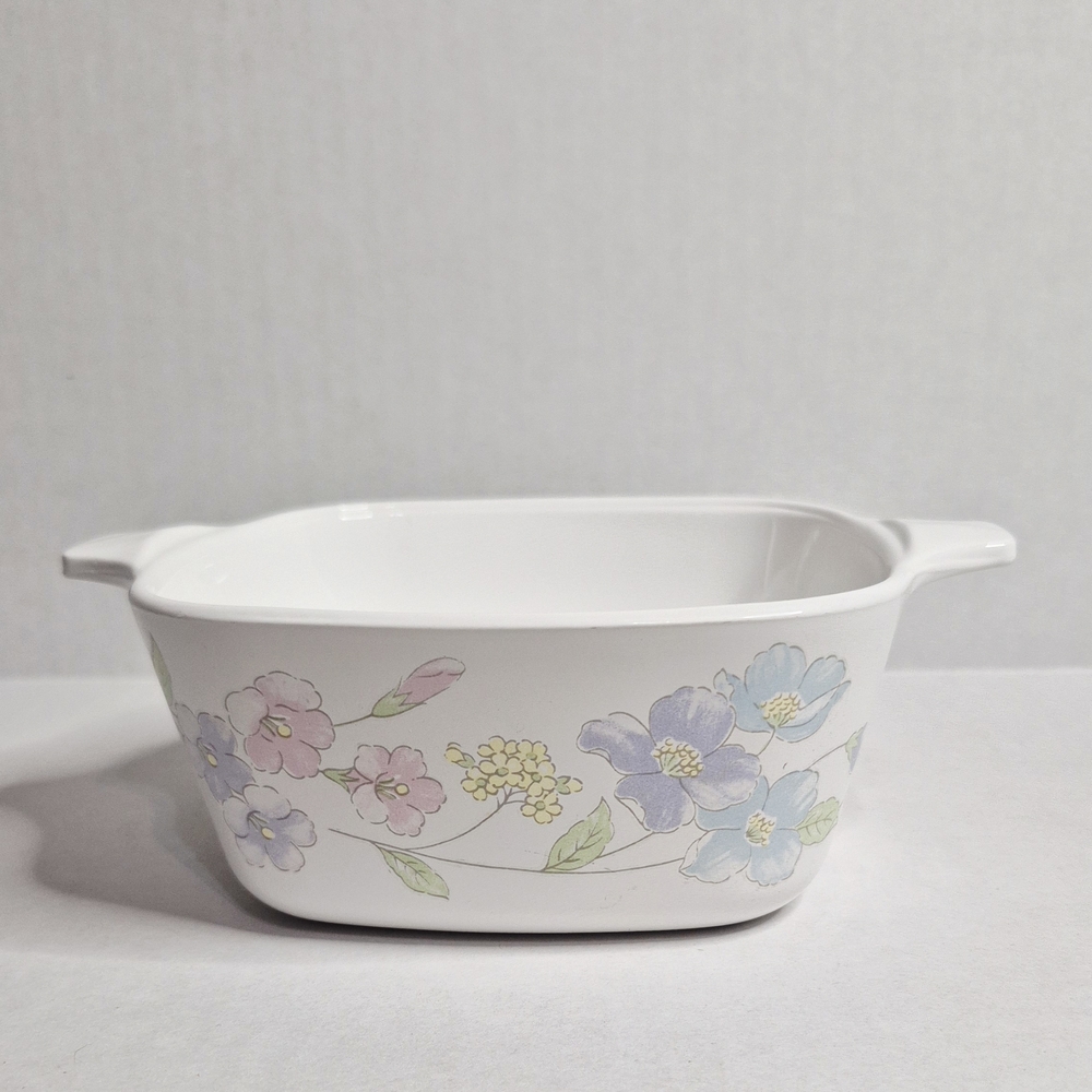 Vintage Corning Ware Pastel Bouquet Casserole Dish P-43-B Pyroceram‎ Floral